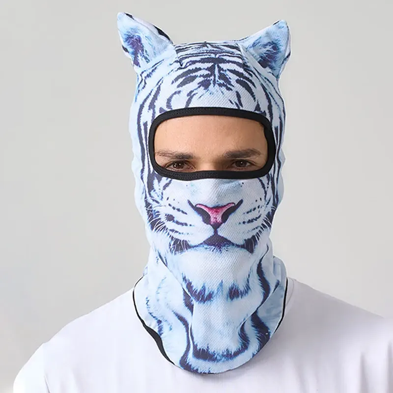 Pasamontañas con orejas de gato 3D – Tigre blanco, foto 2