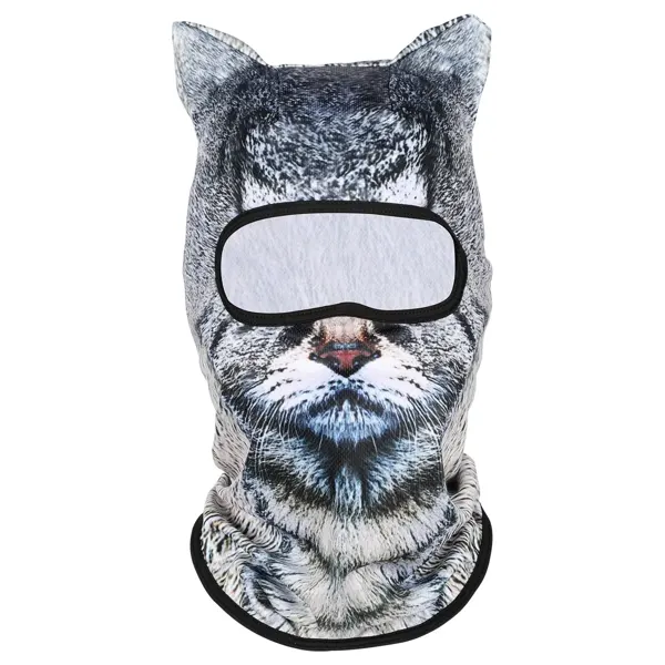 Pasamontañas con orejas de gato 3D Gato gris