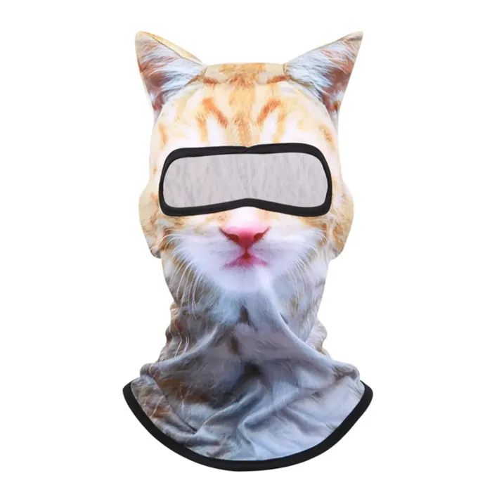 Pasamontañas con orejas de gato 3D Gato naranja