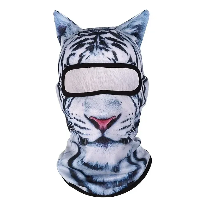 Pasamontañas con orejas de gato 3D Tigre blanco