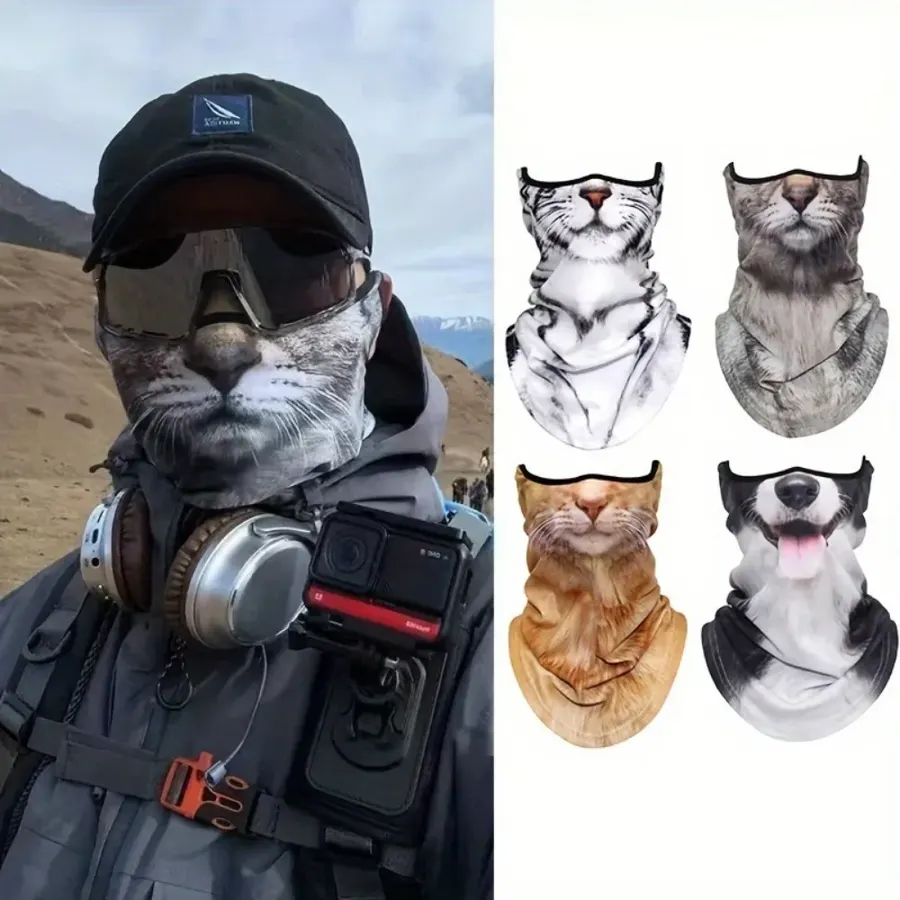 Braga de cuello con cara de animal – Gato gris, foto 2
