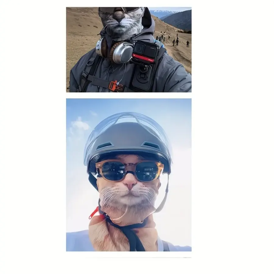 Braga de cuello con cara de animal – Gato gris, foto 5