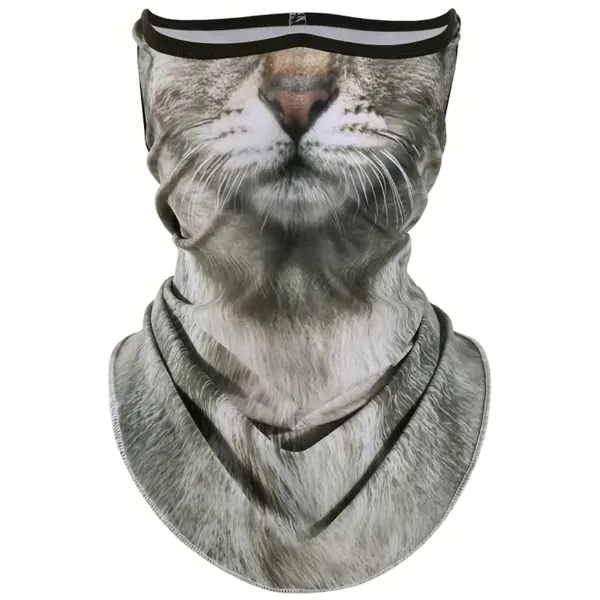 Braga de cuello con cara de animal Gato gris