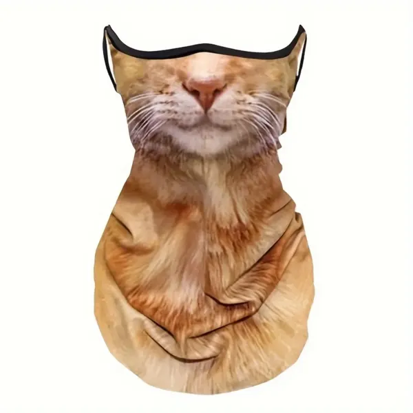 Braga de cuello con cara de animal Gato naranja