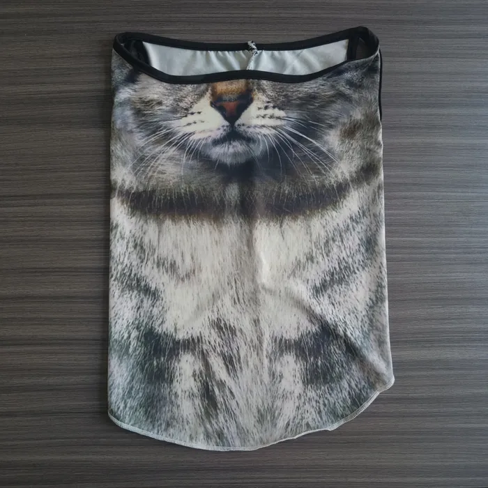 Braga de cuello con cara de animal Gato gris
