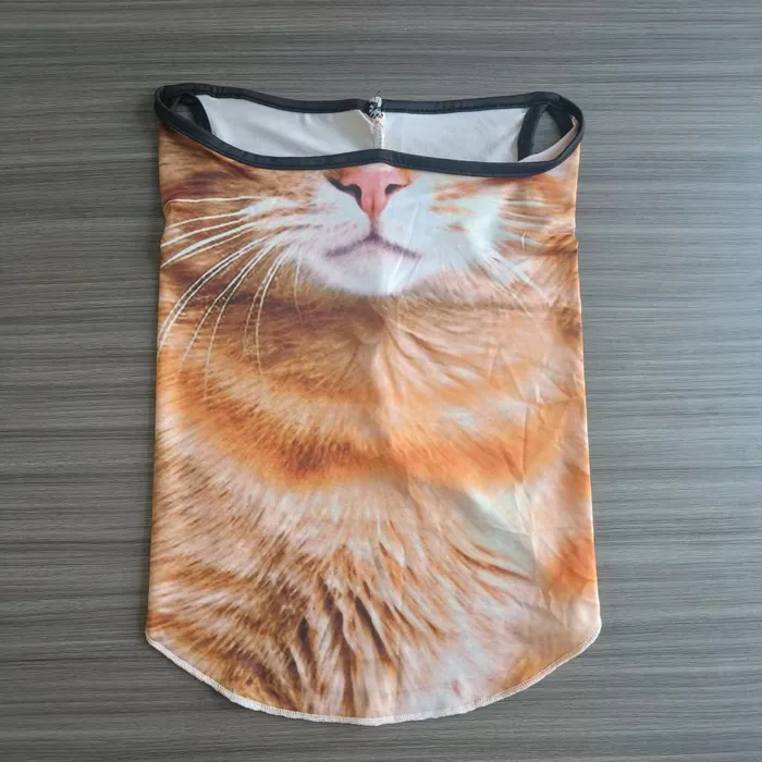 Braga de cuello con cara de animal Gato naranja