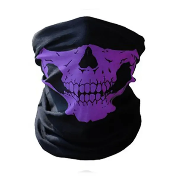 Braga de esquí con calavera Morado