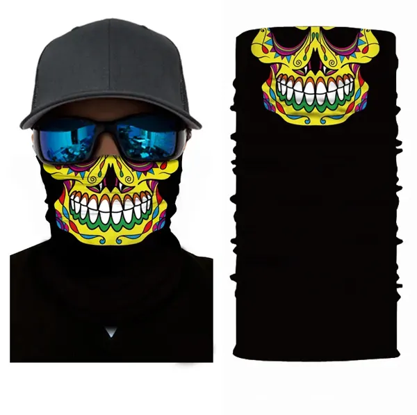 Braga de esquí con cara divertida Calavera amarilla