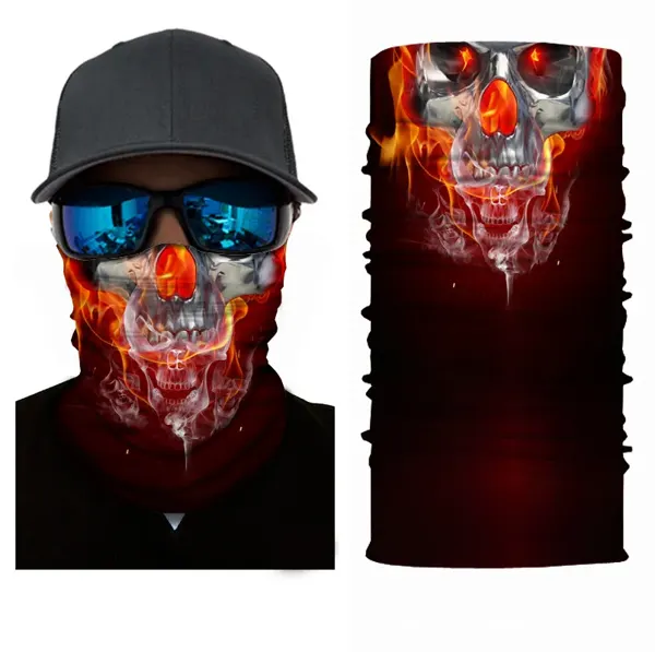 Braga de esquí con cara divertida Calavera de fuego