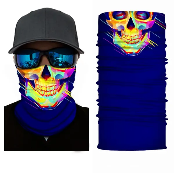 Braga de esquí con cara divertida Calavera neón