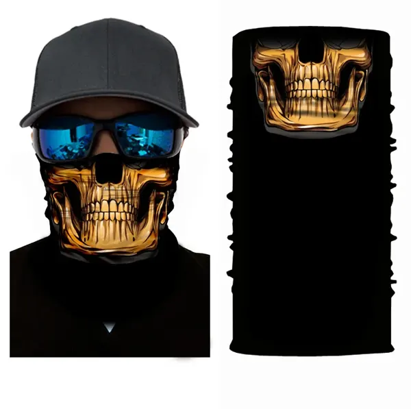 Braga de esquí con cara divertida Calavera de oro