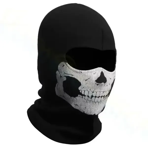 Pasamontañas de media calavera Negro