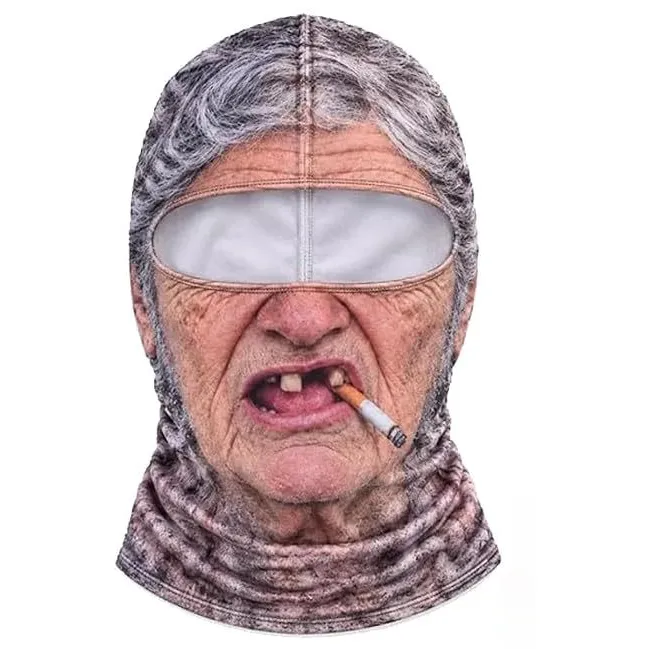 Pasamontañas de esquí con cara graciosa Abuela mellada