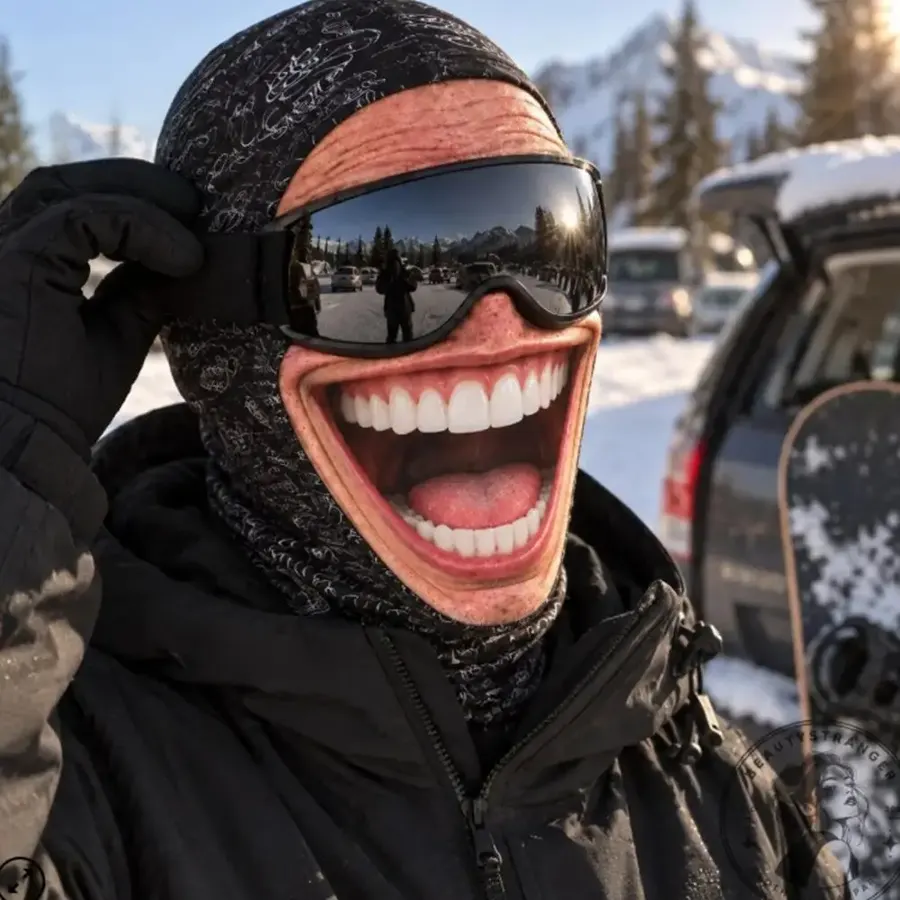 Pasamontañas de esquí divertido – Sonrisa perfecta, foto 3