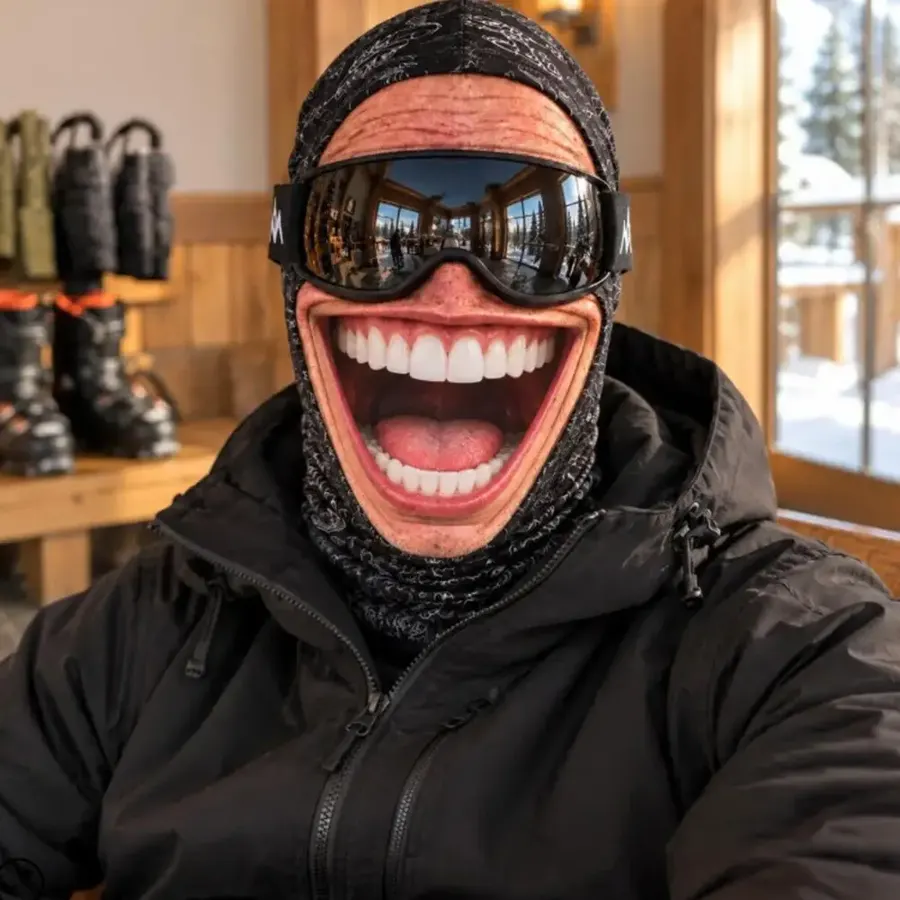 Pasamontañas de esquí divertido – Sonrisa perfecta, foto 4