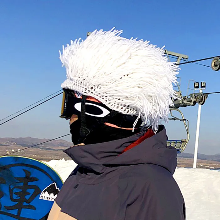 Peluca para casco de esquí Blanco