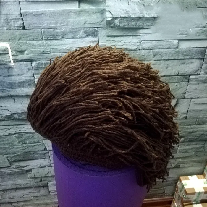 Peluca para casco de esquí Castaño