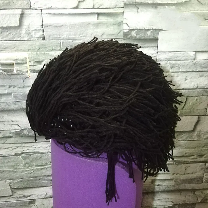 Peluca para casco de esquí Negro