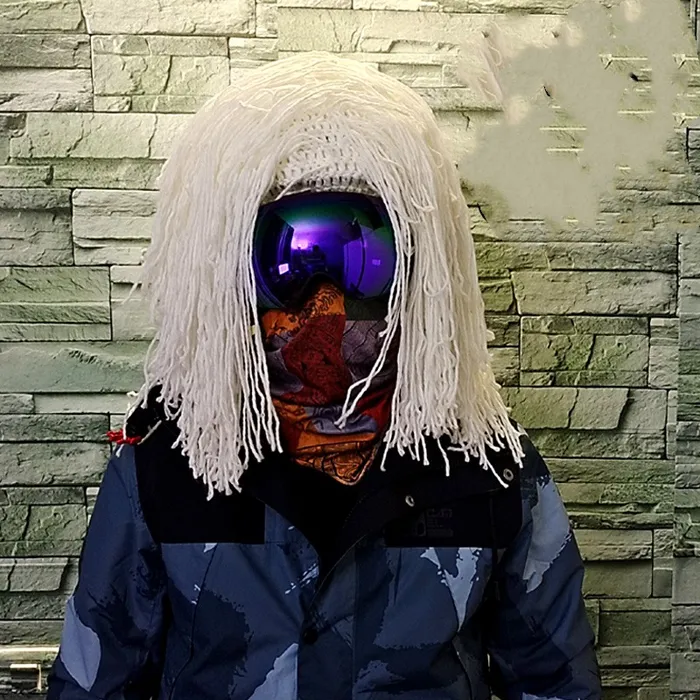 Peluca para casco de esquí – Blanco