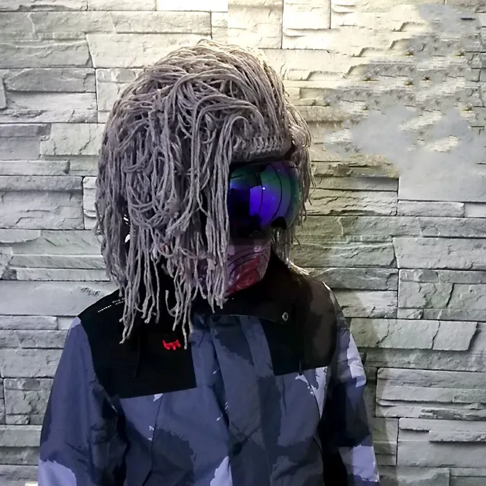 Peluca para casco de esquí Gris