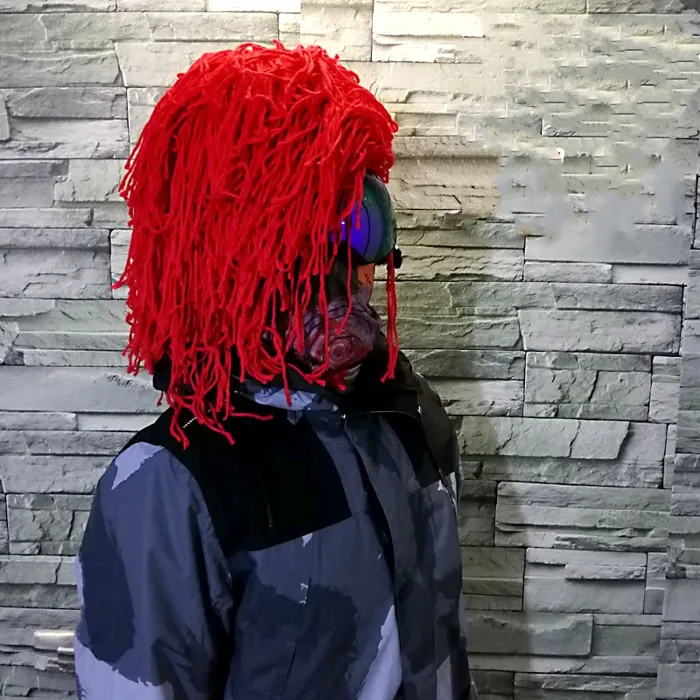 Peluca para casco de esquí Rojo